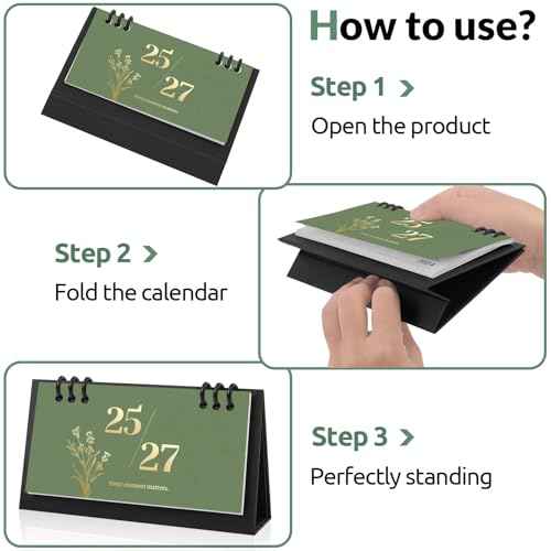 Small Desk Calendar 2025-2027, 6.3" x 3.1", 2026 Desk Calendar - Runs From July. 2025 Until June. 2027, 24 Months Mini Desktop Calendar for School, Home and Office Supplies