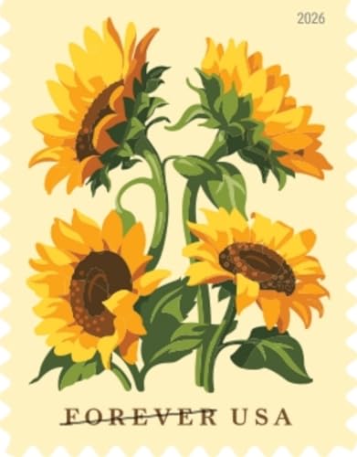 Sunflowers Forever Postage Stamps Booklet of 20 - First-Class Mail 2026