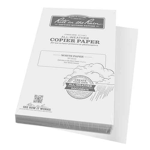 Rite In The Rain Weatherproof Copier Paper, 8.5" x 14", 20# White, 200 Sheet Pack (No. 8514)