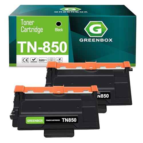 GREENBOX Compatible TN850 High Yield Toner Cartridge Replacement for Brother TN850 TN-850 TN820 TN-820 for DCP-L5500DN DCP-L5600DN MFC-L5700DW HL-L5000D MFC-L5800DW MFC-L5850DW Printer (2 Black)