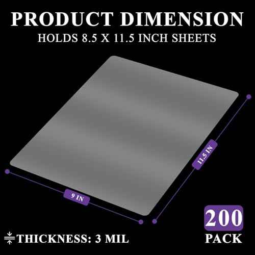 Laminating Sheets 8.5 x 11, 200 Pack Thermal Laminating Pouches 3 mil, Clear Thermal Laminating Plastic Paper Laminator Sheets, Clear Laminate Sheets Fits Letter Sized Paper (8.9 in. ¡¿ 11.4 in.).
