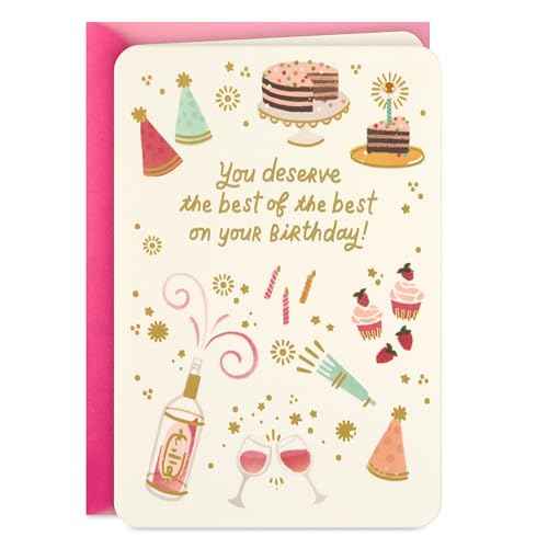 Hallmark Birthday Card for Her (You Deserve the Best, Party Icons) for Sister, Coworker, Friend
