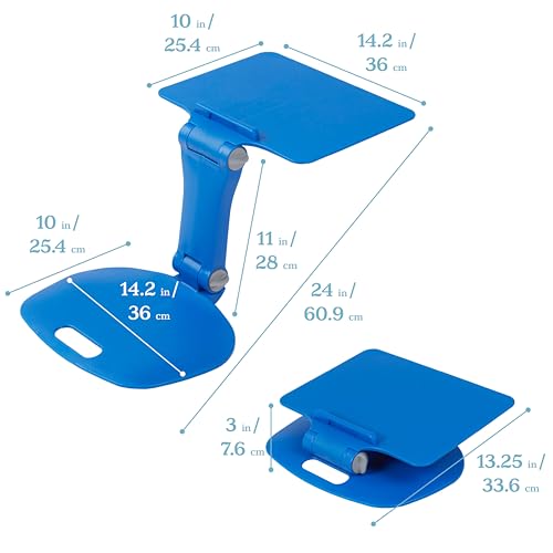 ECR4Kids The Surf Folding Portable Lap Desk, Flexible Seating, Blue