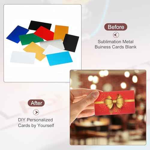 PATIKIL 200 Pack Metal Business Cards Blank, 0.45mm Thick 3.4x2.1 Inch Aluminum Laser Engrave Printable Name Card for Custom DIY, Black
