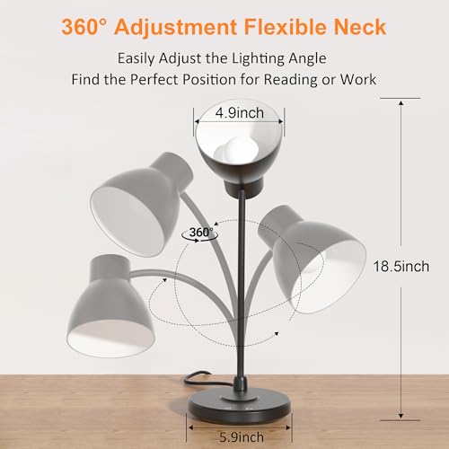 Vicsoon Black LED Desk Lamp with Wireless Charger, Dimmable Office Light