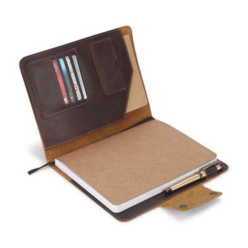 Rustic Leather Journal Cover for XL Hardcover Sketchbooks (7.5 x 9.75 in) - Handcrafted, Refillable Protector with Dual Button, Perfect for Artists, Writers, and Professionals (Brown)