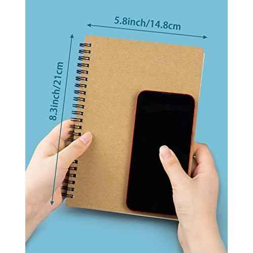 Dynta Spiral Notebooks A5 Lined 20Pcs College Ruled Journals for Work, School and Travel, Good for Students and Office 120 Pages/60 Sheets