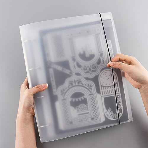 7 PCS A4 4 Ring Binder Cover Clean Transparent Soft PVC for Refillable Notebook Shell withMatte surfaceforStamp & Die Storage Overall Size£¨Folded) 27x32.8x4cm/ 10.6x12.9x1.6inch