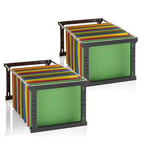 Officemate Plastic Hanging File Frames, Letter and Legal Size, Rails 24 to 27, 2 Sets (91963), Black