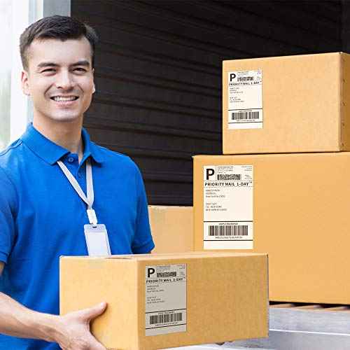 KKBESTPACK Half Sheet Shipping Labels for Laser and Inkjet Printers ? 2 Per Page Self Adhesive Mailing Labels ? White 8.5 x 5.5 (200 Labels) (2LP)