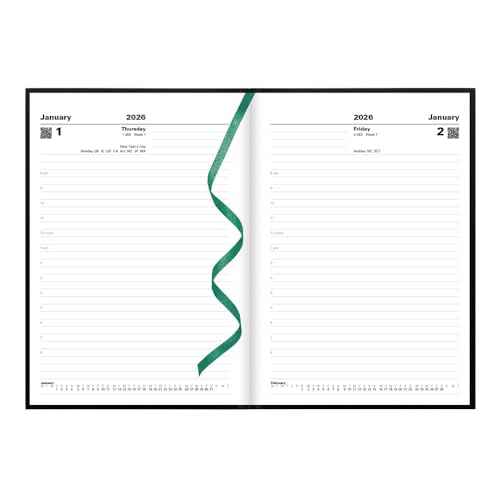Letts of London¢ç 2026 Standard Daily Planner, 12 Months, January to December, Day-Per-Page, A5 Size, 8.25" x 5.875", Perfect Binding, Leather-Look Cover, English, Black (C10XBK-26)