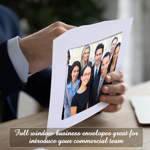 Fainne Full Face Window Envelopes for Photos & Documents 9x12 Inch - Pack of 75