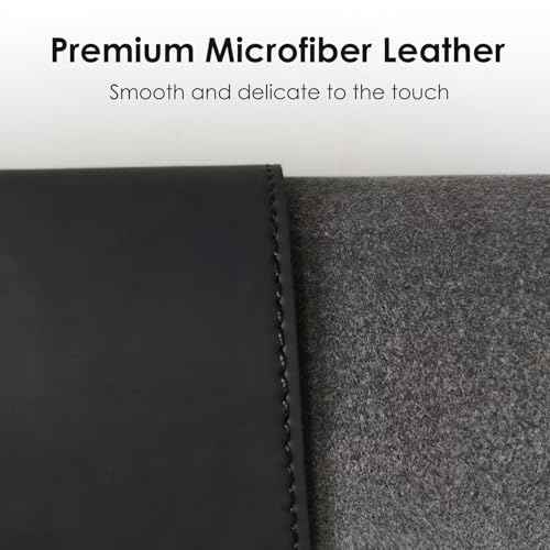 Magnetic Mouse Pad with Wireless Charging, 35.4'' x 16.9'' Extra Large Desk Pad, Waterproof and Scratch-Resistant Mousepad, Charcoal Black Computer Mouse Mat for MacBook, PC, Laptop