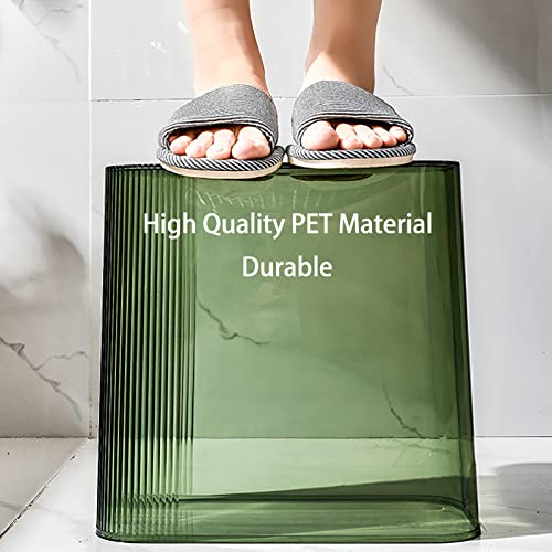 Transparent Trash can Wastebasket, Bathroom Trash Can with Lid, 3.5 Gallon Kithen Garbage Can for Bathroom, Bedroom, Kitchen, Office, Craft Room (Transparently Green Without Cover)