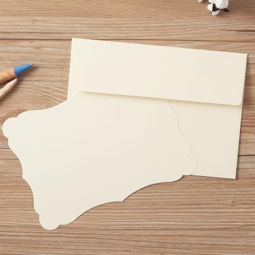 Toperd Cream A4 Envelopes with 4x6 Cards - 100 Pack Invitation Supplies