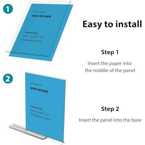 newnewshow 8.5x11 Clear Acrylic Sign Holder, Display Stand, Plastic Card Holder for Business, Office, Retail (2 Pack 8.5x11)