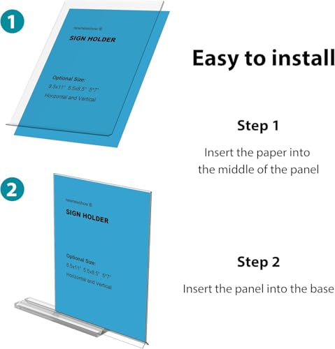 4x6 Inch Clear Acrylic Sign Holder 3 Pack - Double-Sided Display Stand for Business & Retail