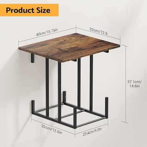 Vinyl Wall Mount, Record Player Stand Wall Mounted, Vinyl Record Storage for Turntable Stand, Records Player Stand with Storage, Compact Turntable Only Under 15.75" x 12.6"