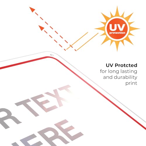 10x7 Red Aluminum Custom Sign - Personalized Metal Office & Business Sign, Rust-Free USA Made