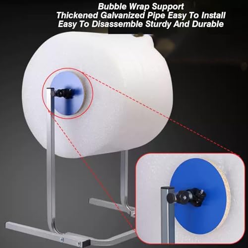 HPMCVE 100cm Adjustable Bubble Wrap Dispenser Stand for Moving & Packing, Silver Steel