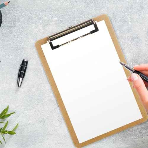 40 Pack Mini Clipboard 6 x 9 Clipboards Bulk, A5 Wood Clipboard Small Clipboards with Low Profile Clip, Memo Size Clip Boards for Home, Office, Classroom Supplies