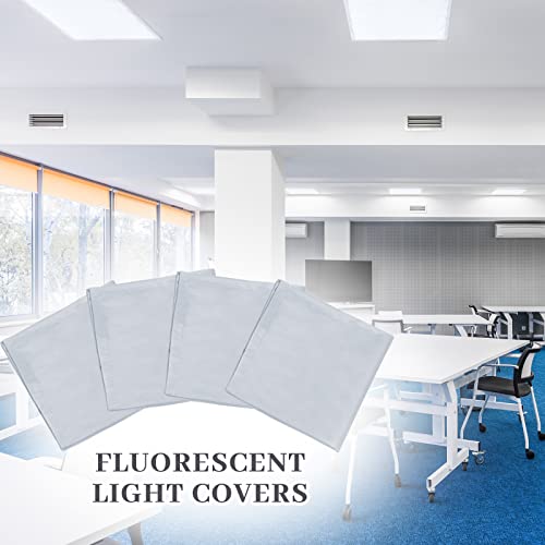 Hortsun 12 Pcs Gray Fluorescent Light Covers 2x4 ft Magnetic Classroom Ceiling