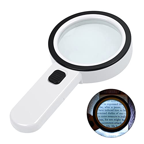 AIXPI Double-Layer Glass Handheld Magnifying Glass with Light - 3x Reading Aid, Fully Assembled, Model 1