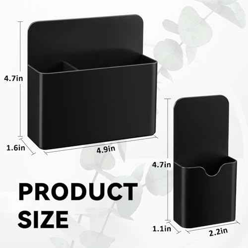 Magnetic Pen Holder for Refrigerator,2Pack Magnetic Dry Erase Marker Holder,Magnetic Pencil Holder for Refrigerator,Whiteboard,Locker Accessories£¨Black£©