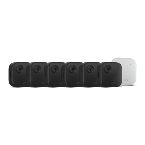 Blink Outdoor 4 XR (newest model) – two-year battery wireless camera with 4x security coverage, 1000 ft open-air range or 400 ft with typical use — 6 camera system
