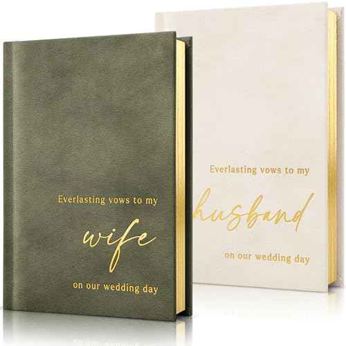 Elegant Velvet Wedding Vow Books With Gold Foil Lettering - Perfectly Sized His and Hers Vow Books With Plenty Of Pages To Write Whatever is on Your Heart - A Beautiful Addition For The Wedding Day