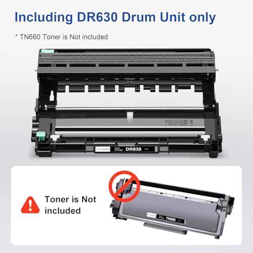 Compatible Drum Unit Replacement for Brother DR-630 DR 630 DR630 Drum Unit Compatible with DCP-L2520DW DCP-L2540DW HL-L2300D HL-L2305W HL-L2320D HL-L2340DW HL-L2680W Printer - 2 Pack