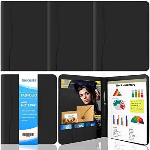 5 Pack Business Padfolio Portfolio with Letter Size Writing Notepads (New Black 5 Pack)