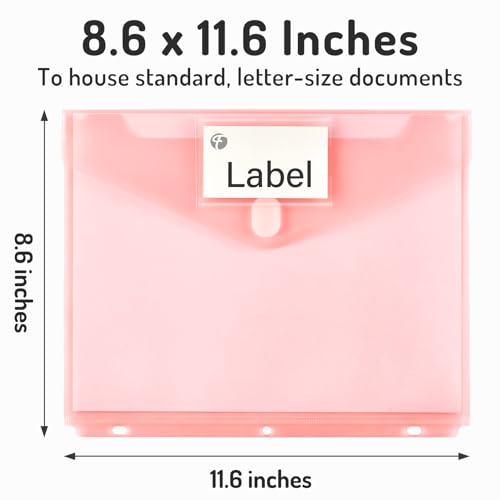 Forvencer Binder Pocket 10 Pack - Super Heavyweight Plastic Folder Set, Multi-Color