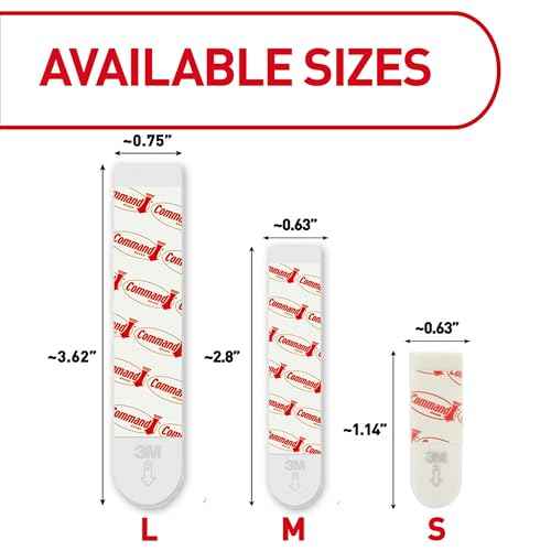 Command Medium Refill Strips, 36 Command Strips, Damage-Free Hanging, Reuse Medium Indoor Wall Hooks, No Tools Removable Adhesive for Home Decor