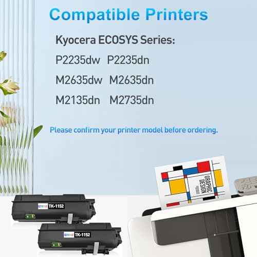 TK-1152 Toner Cartridge - Black Replacement for Kyocera TK1152 TK-1152 1T02RV0US0 for ECOSYS P2235dw M2635dw M2635dn P2235dn M2135dn M2735dn Printer (Black, 2-Pack)