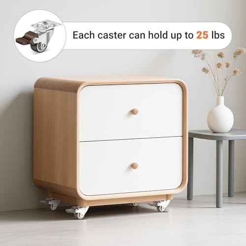 Nefish 1 Inch Small Casters Set of 12, Low Profile Soft Rubber Casters Wheels for Furniture, 360 Degree Swivel Plate Castors, Flexibly Light Duty Castor Wheels for Cabinet, Boxes, Trash, DIY
