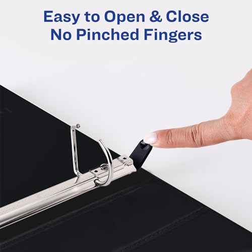 Avery Heavy-Duty View 3 Ring Binder, 1.5" One Touch Slant Rings, Holds 8.5" x 11" Paper, 1 Black Binder (05400)