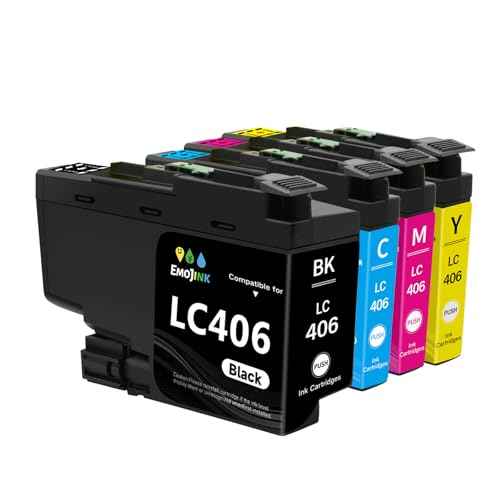 LC406 Ink Cartridges Replacement Compatible for Brother Printer MFC-J4535DW MFC-J4335DW MFC-J5855DW MFC-J6555DW MFC-J6955DW for LC406 LC406XL Ink Cartridges (4 Pack)
