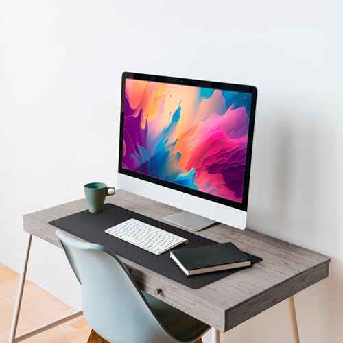 Vine Creations Leather Desk Mat Large 44" x 22", Desk Protector Mat, PU Leather Desk Pad, Large Mouse Pad, Desk Blotter, Desk Pads on Top of Desks, Desk Matt for Desktop, Office Desk Mat (Black)