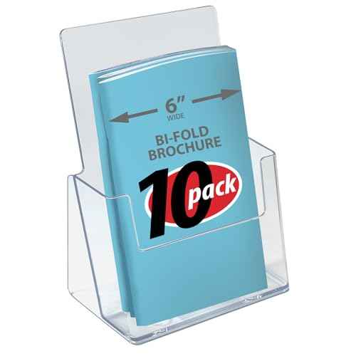 Azar Displays 252015 Clear Acrylic 6¡± x 9¡± Countertop Bifold Brochure Holder, (10-Pack)