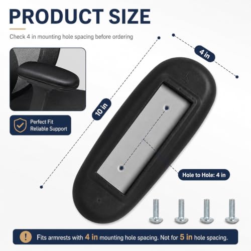 Office Chair Armrest Pads Replacement, 4" Mounting Holes, 2 Pack