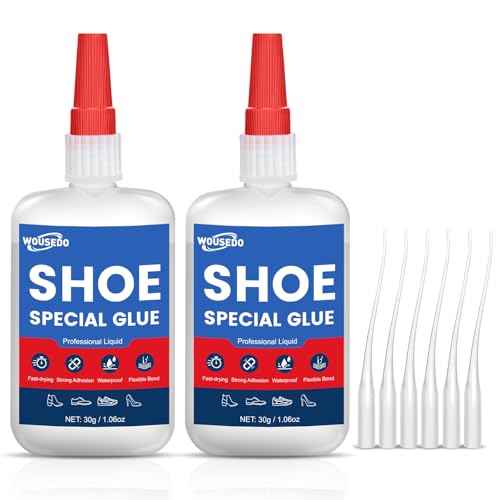30g x 2 Pcs Shoe Glue - Quick Dry Strong Adhesive for Shoe Repair, Boots, Sneakers, Heels, Hiking Shoes, Leather, Handbags -Waterproof & Flexible.