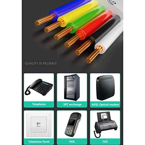 100M(328ft) Pure Copper Multi-Strand Telephone Line RJ11 Communication 6-Core Indoor Connecting Line Flat Line, Black