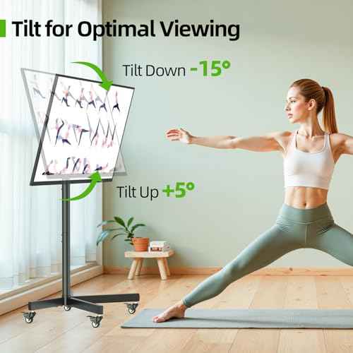 USX Mount Mobile TV Cart Rolling TV Stand with Wheels for 23-60" LCD LED Flat/Curved Panel Screens,Height Adjustable Floor Stand Holds up to 99Lbs Portable Stand,Max VESA 400x400mm