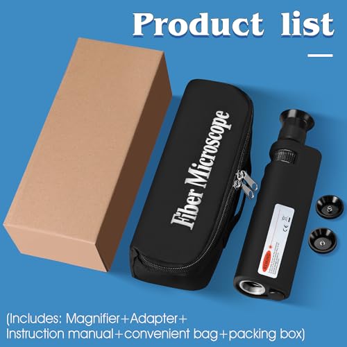 Fiber Optic Cleaning Kit 4-Piece Set with Handheld Microscope 400x