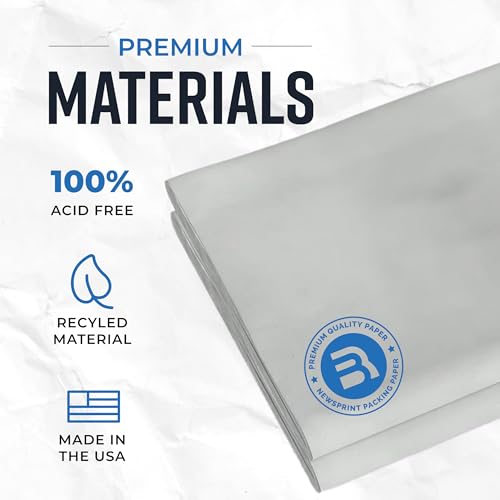Bryco Goods Packing Paper Sheets for Moving 640 Sheets 27x17in Reusable Newsprint