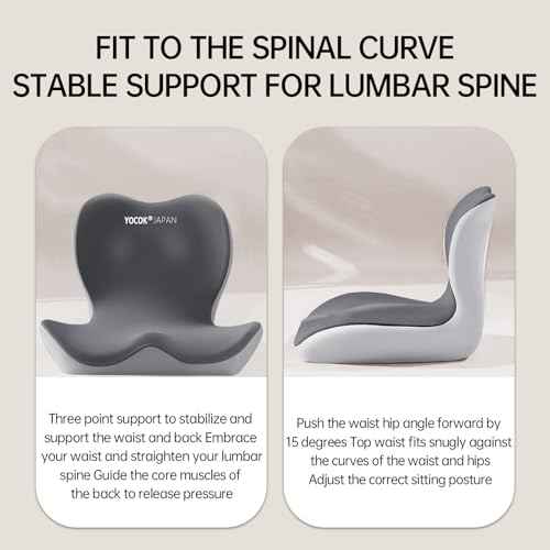Ergonomic 3-Zone Seat Cushion with Lumbar Support - Integrated Mold Design for Office Chair & Car Driving, Blue