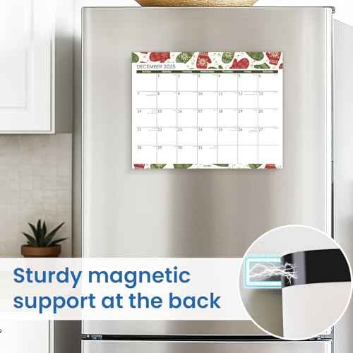 SUNEE Magnetic Calendar for Refrigerator 2026-2027 from October 2025 to June 2027, Fridge Calendar Magnet 21 Months for Family, 8.5"x11" Monthly Wall Calendar, Seasonal