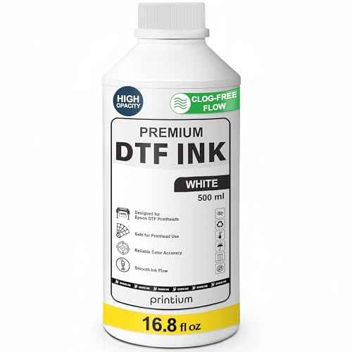 DTF Ink White 500ML (16.9 fl oz) Refill ? High Opacity, Clog-Free Formula ? Compatible with All DTF Printheads Including I3200, XP600, L1800, ET8550 ? Reliable Color Accuracy & Smooth Ink Flow