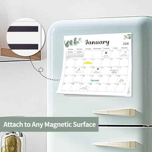 2026 Magnetic Fridge Calendar 18 Monthly Magnetic Calendar for Refrigerator 2026 Wall Calendar Planner Runs from January 2026 Until June 2027 Easy Organizing Markers Tearable (Nature)